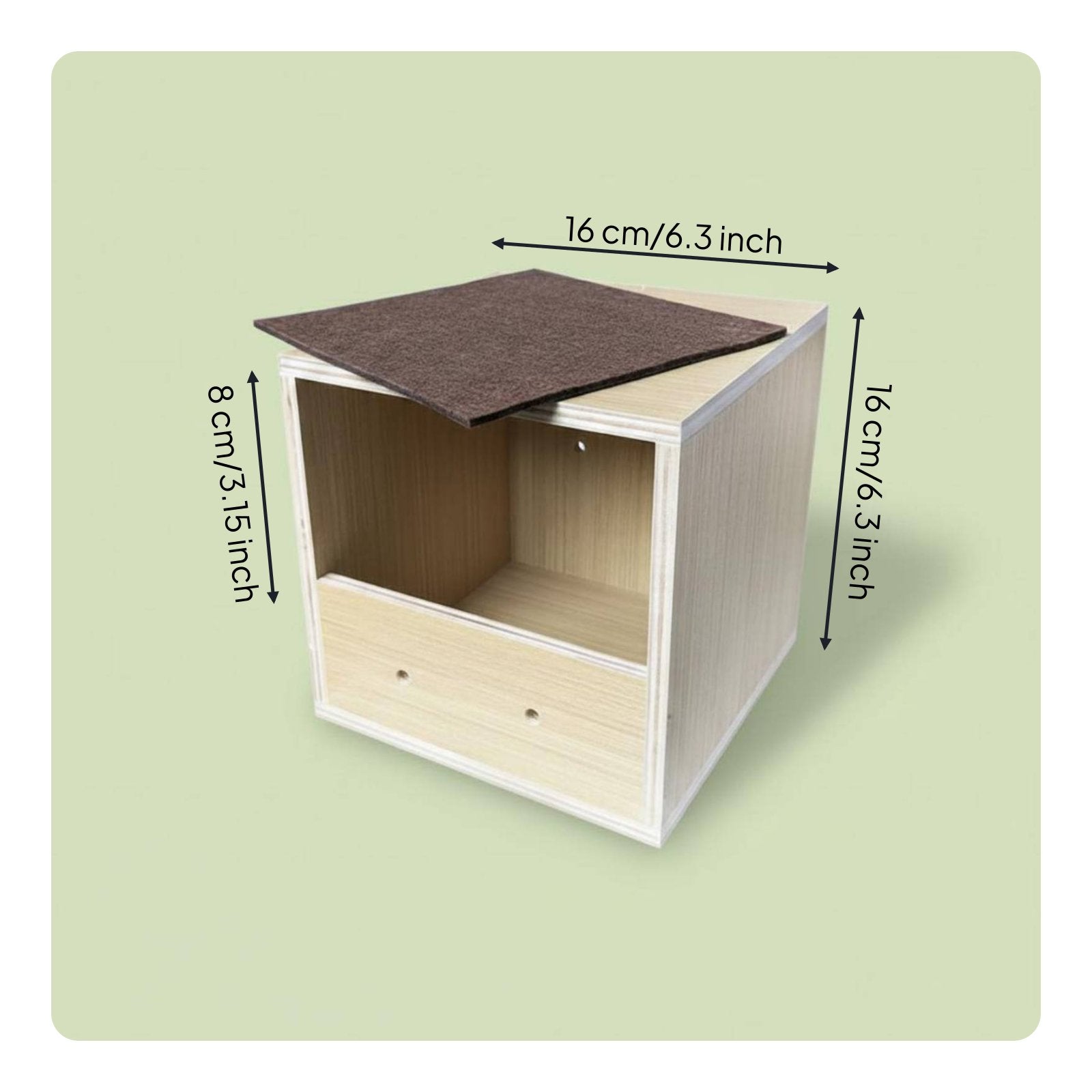 Parrot Nesting Box Breeding Use Small Pet Hideout Perch Included for Enclosure