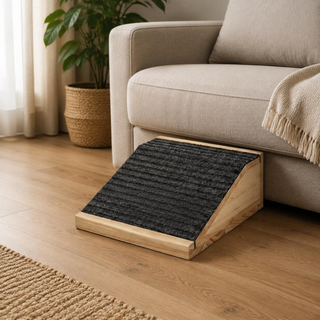 Wooden Pet Ramp Portable Dog Ramp Stairs Wide Platform for Bed, Small Dogs, Cats