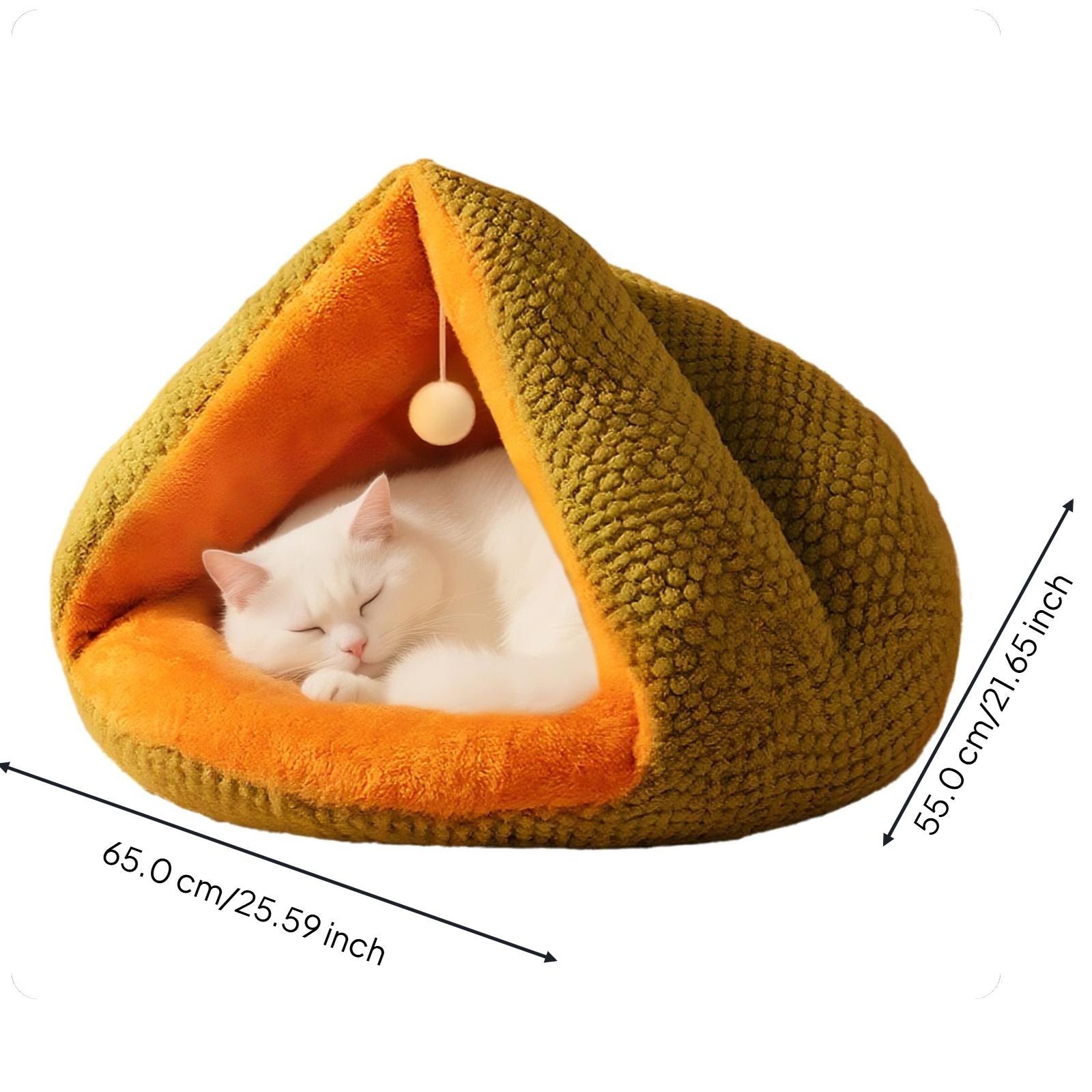 Plush cat bed with washable pad