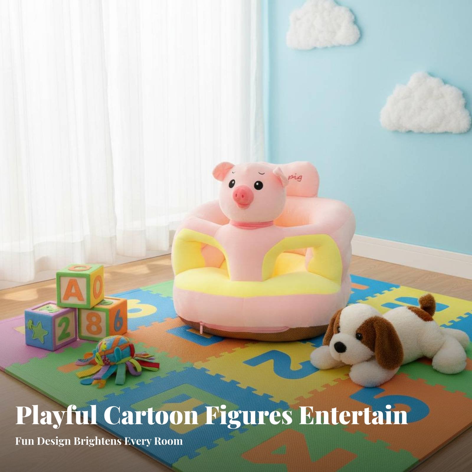 Plush Learn-to-Sit Sofa Sitting Trainer infant item Prevents Tipping over for Home
