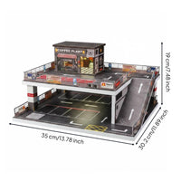 1:64 Parking Garage Diorama 2 Level Structure Ramp Parking Lot Model Realistic Detail Diecast Garage Scene for Collectors