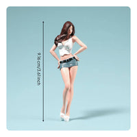 Scale Model Lady Realistic Design Miniature Female Figure Scene Decoration
