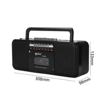 Built-in Speakers Radio Cassette Player Integrated Carry Handle Cassette Radio Combo Headphone Port Portable Boombox