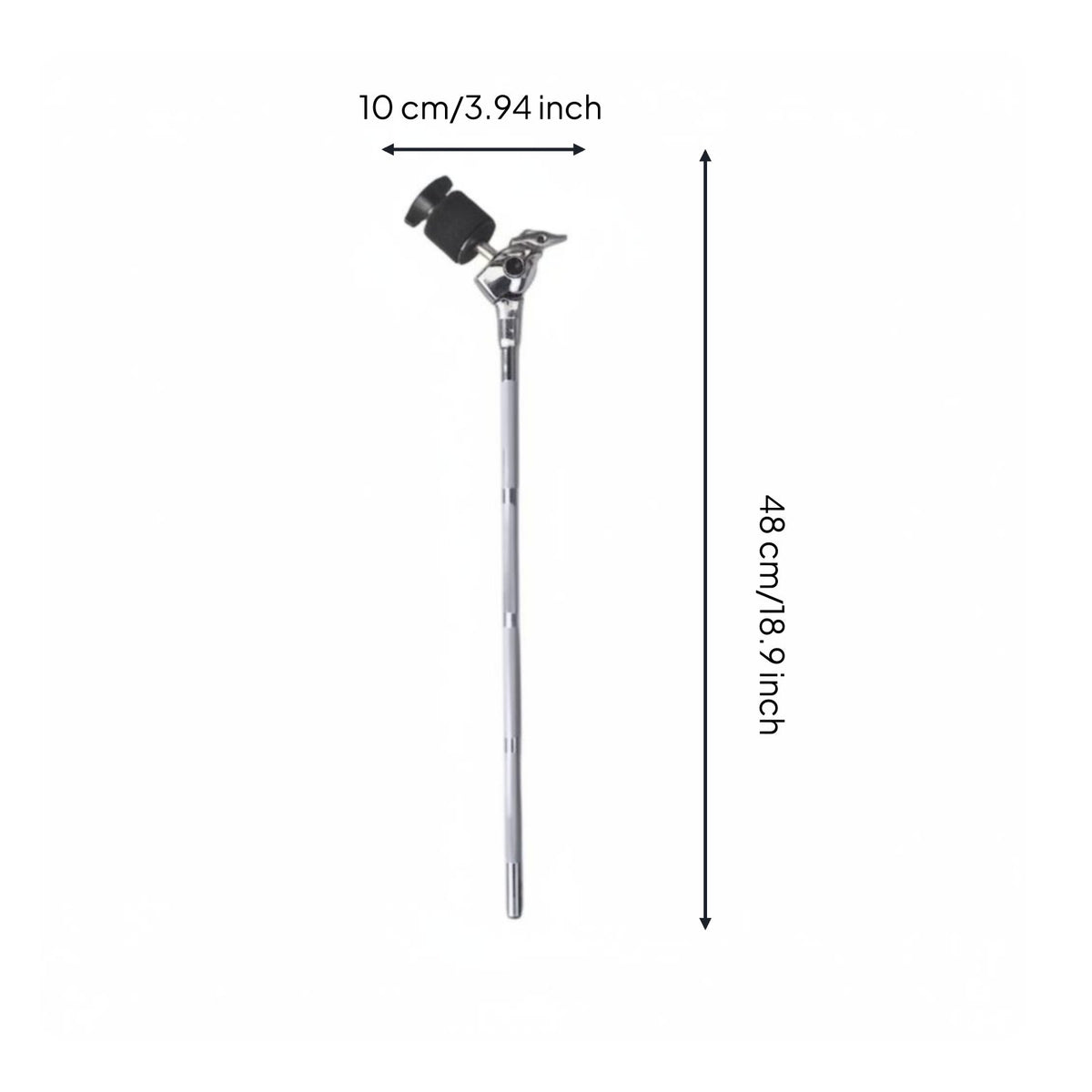 Adjustable Cymbal Holder Clamp Silver Finish Cymbal Arm for Studio
