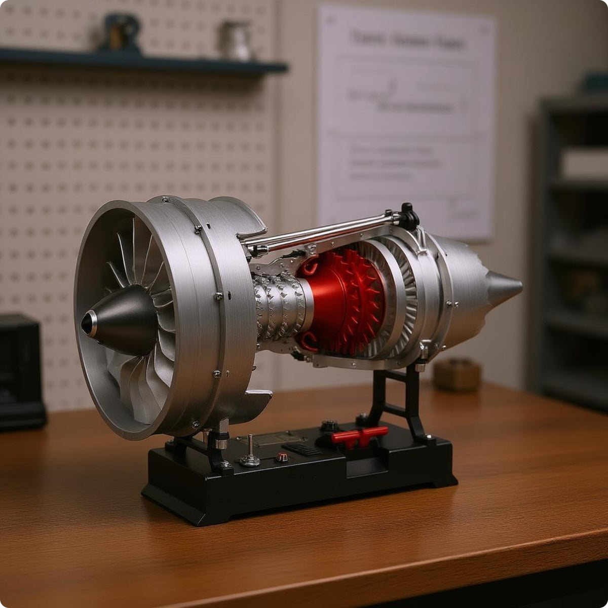 doubleSpool Turbofan Model Layered Rotor-Style Metal Turbofan Model Detailed