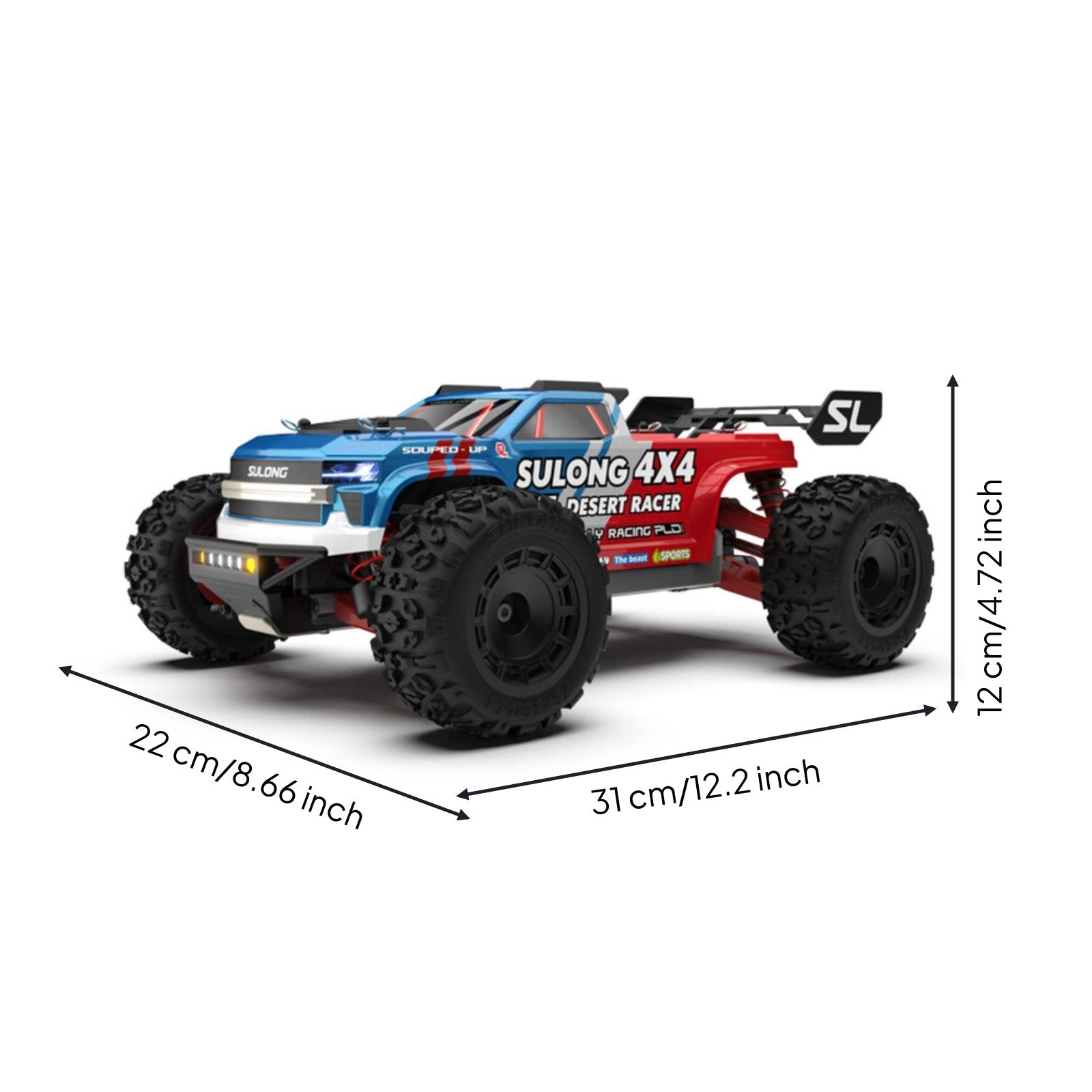 1:16 RC Crawler 4 Wheel Drive 4WD All-Terrain RC Car Rechargeable Batteries