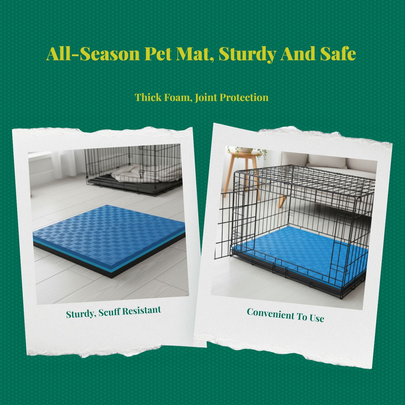 Water-Resistant Orthopedic Dog Crate Pad Non-Slip Foam Mat