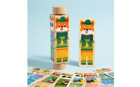 Rotating Block Learning Toy Early Education Wooden Mix and Match Blocks