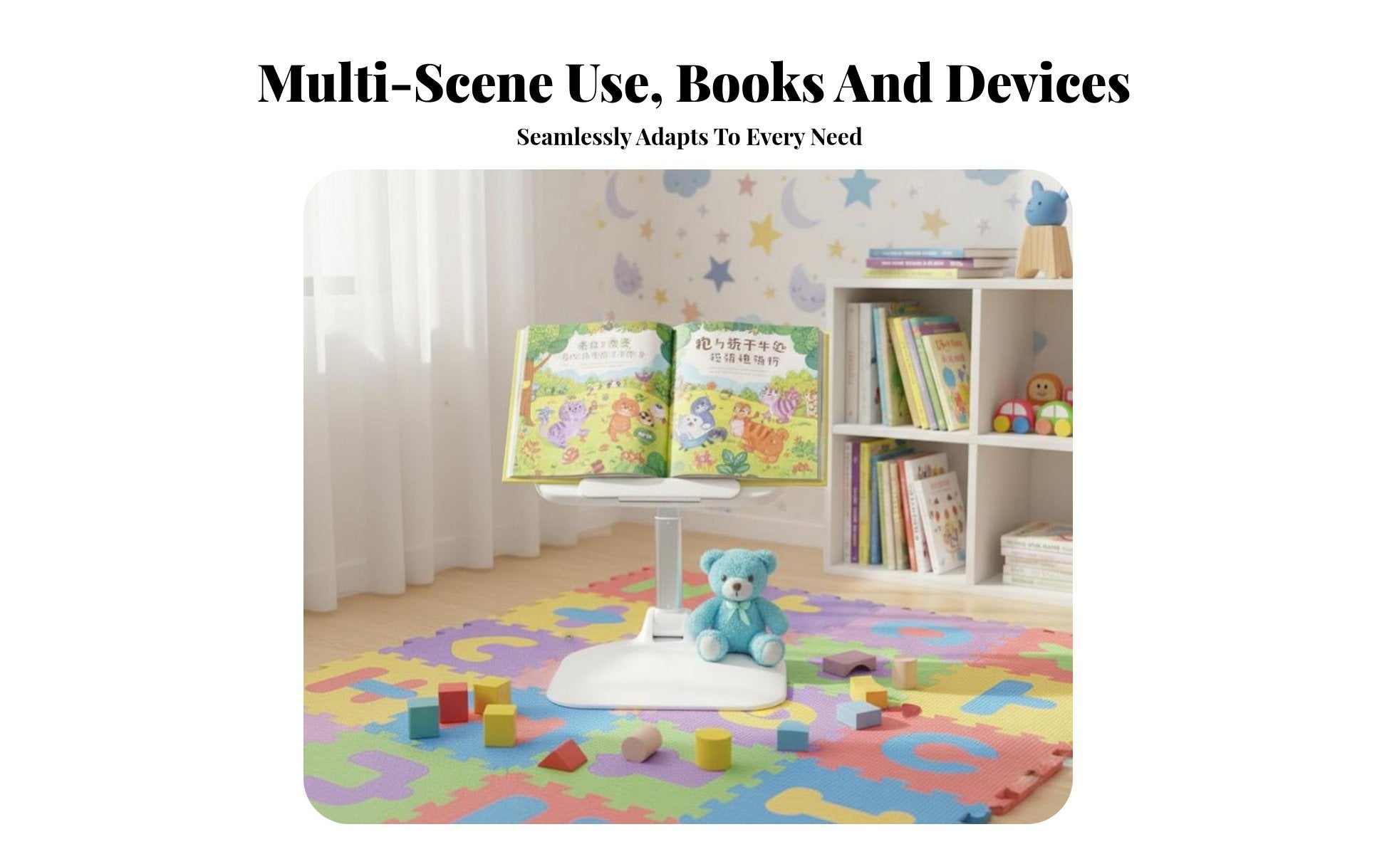 Adjustable Reading Easel Retractable Page Holders for Bay Window, Kids, Toddlers
