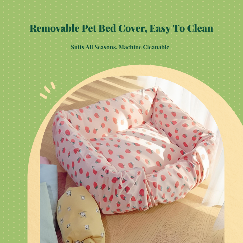 Washable zippered pet bed cover, custom sizes