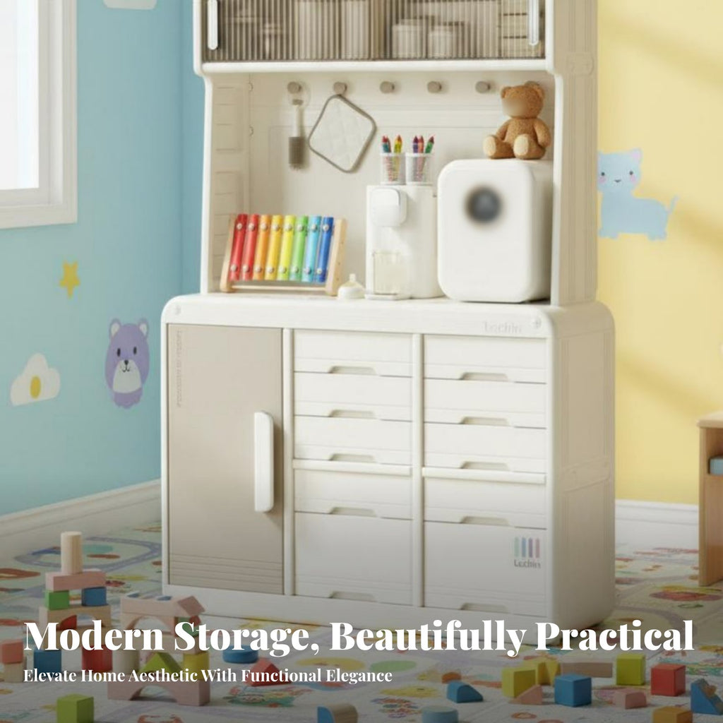 Feeding Station Hutch Large Capacity Baby Organizer Multi-Functional Easy Installation for Bedroom, Closet