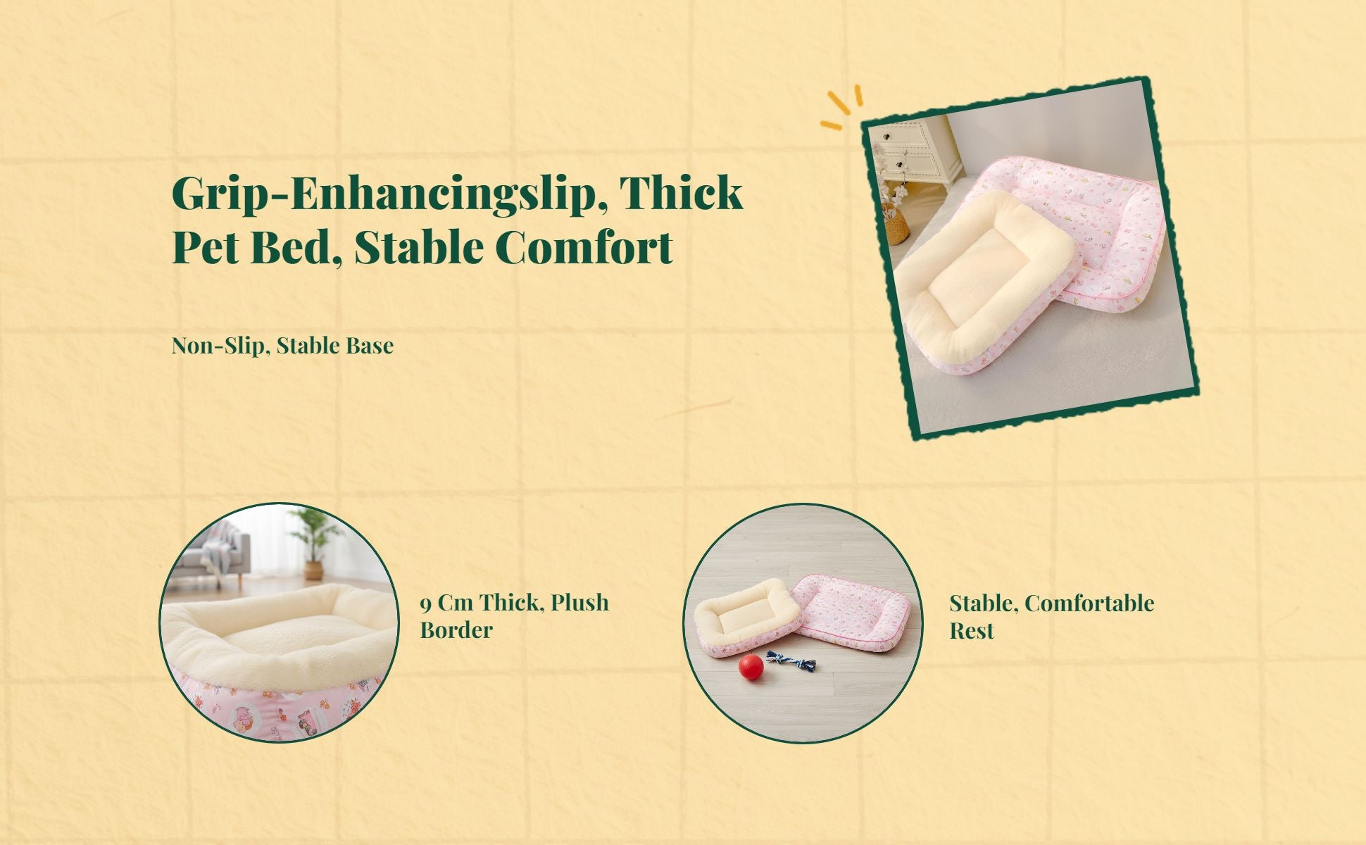 Dog Bed Washable cover Soft pad for crates