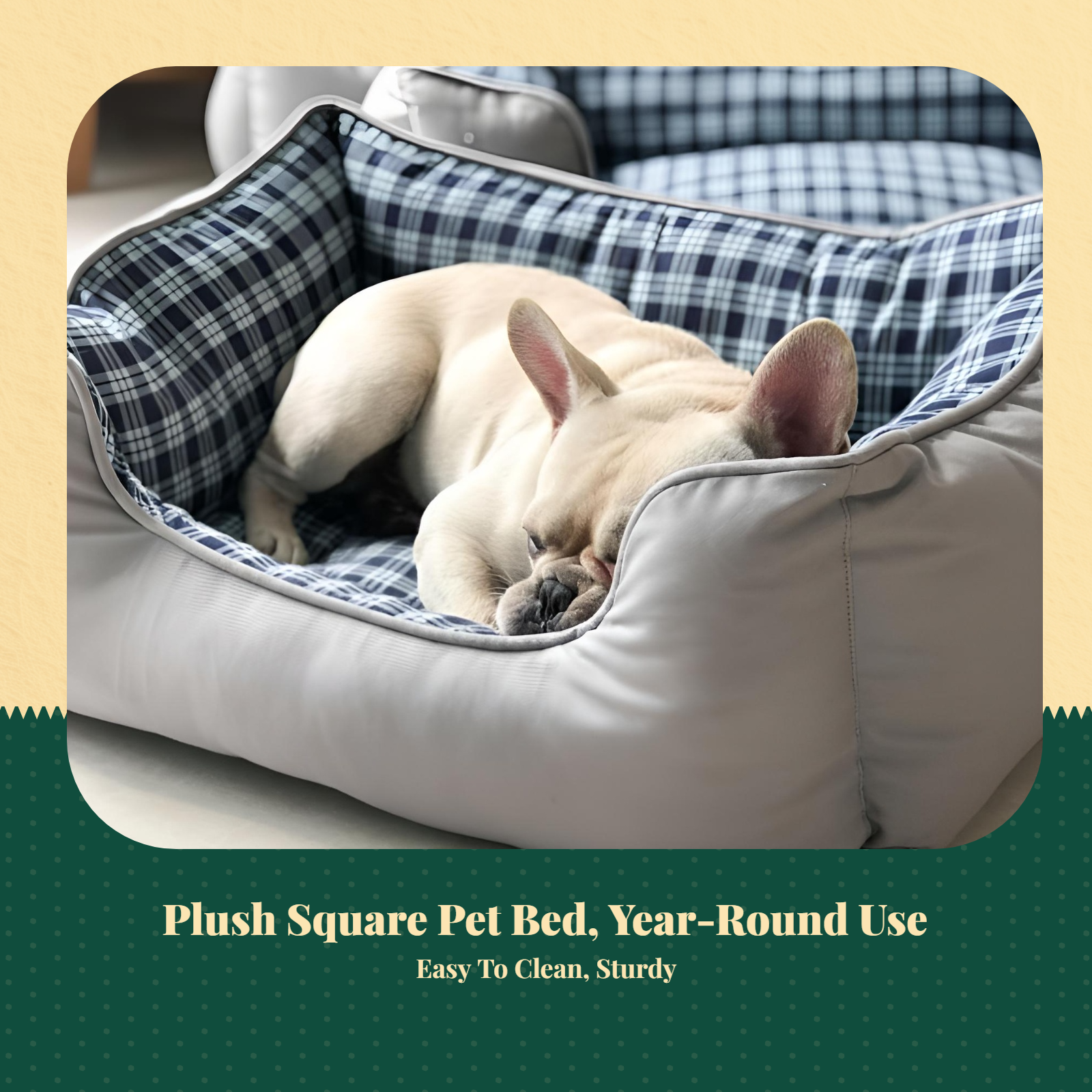 Washable non-slip pet bed