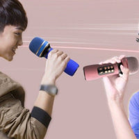 Wireless Bluetooth Vocal Amplifier Voice Changer Wireless Karaoke Vocal Amplifier High-Fidelity Sound Quality 3-in-1 Karaoke Mic for Children, Family