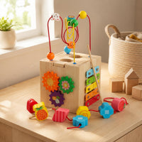 Montessori Activity Cube Hands-on Learning Montessori Busy Box for Daycare, Kids