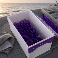 Peg Insert Box Hinged Lid Hard Lure Case Front Notch for Anglers