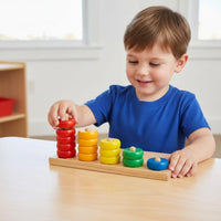 Educational Math Toy Educational Math Learning Board Develops Fine Motor Skills Wooden Number Counting Stacker for Classroom