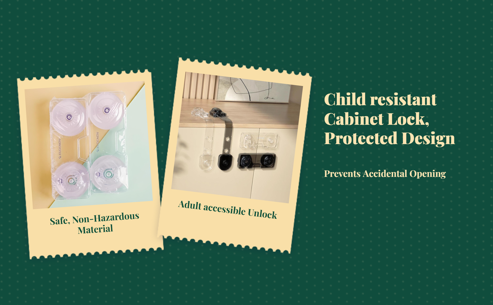 youth protection Cabinet Lock, no tools required, strong sticky backing, toddler-safe drawer latch for glass doors, kitchen, and home