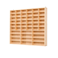 Toy Car Display Rack Natural Wood Partitioned Wooden Cabinet Large Capacity