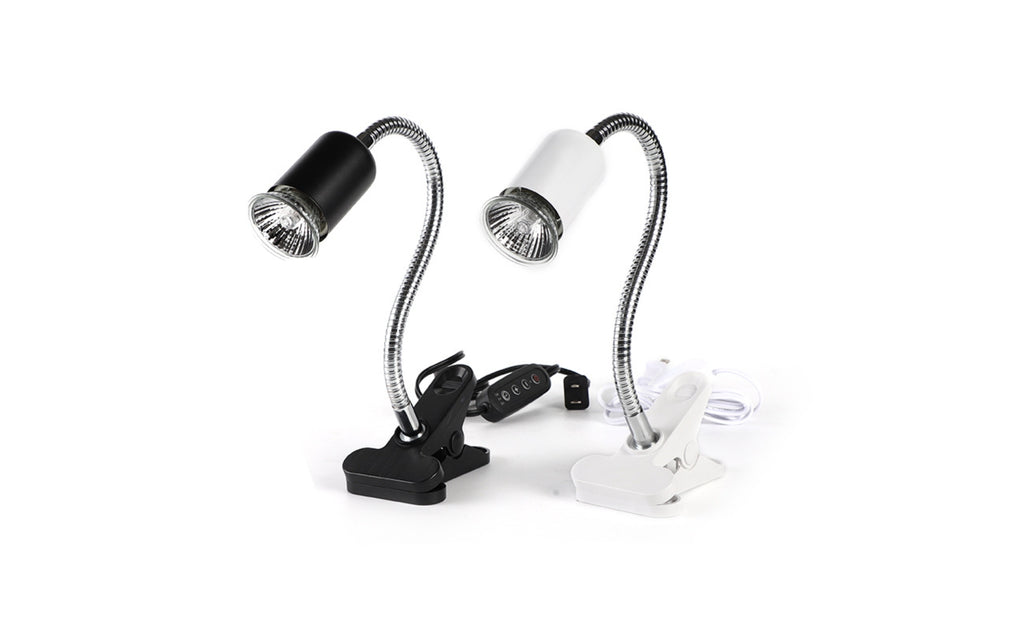 Clamp-on Basking Lamp Flexible Reptile Heat Lamp Holder Pet Lighting Plastic Clamp Metal