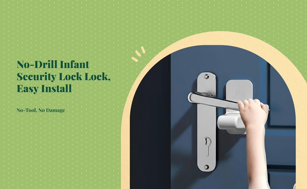 Child Resistant Door Lock, Easy Installation, Restricts Rotation, Infant Protection, Pet Barrier, No Tools Needed, Multi-Functional