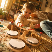 Wooden Drum Xylophone Set Educational Toy Wooden Drum Set Fine Motor Skills Musical Percussion Table for Toddlers