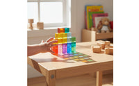 20 Pieces Translucent Colorful Cubes Early Learning Acrylic Building Blocks Smooth Edges Translucent Building Blocks for Preschool, Classroom