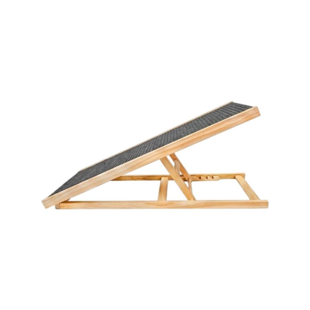 Folding Pet Ramp Natural Wood Non-Slip Dog Steps Textured for Sofa