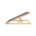 Folding Pet Ramp Natural Wood Non-Slip Dog Steps Textured for Sofa