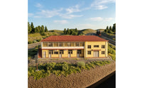 4 Pieces Railway Station Model Kit Miniature HO Scale Building Model Realistic