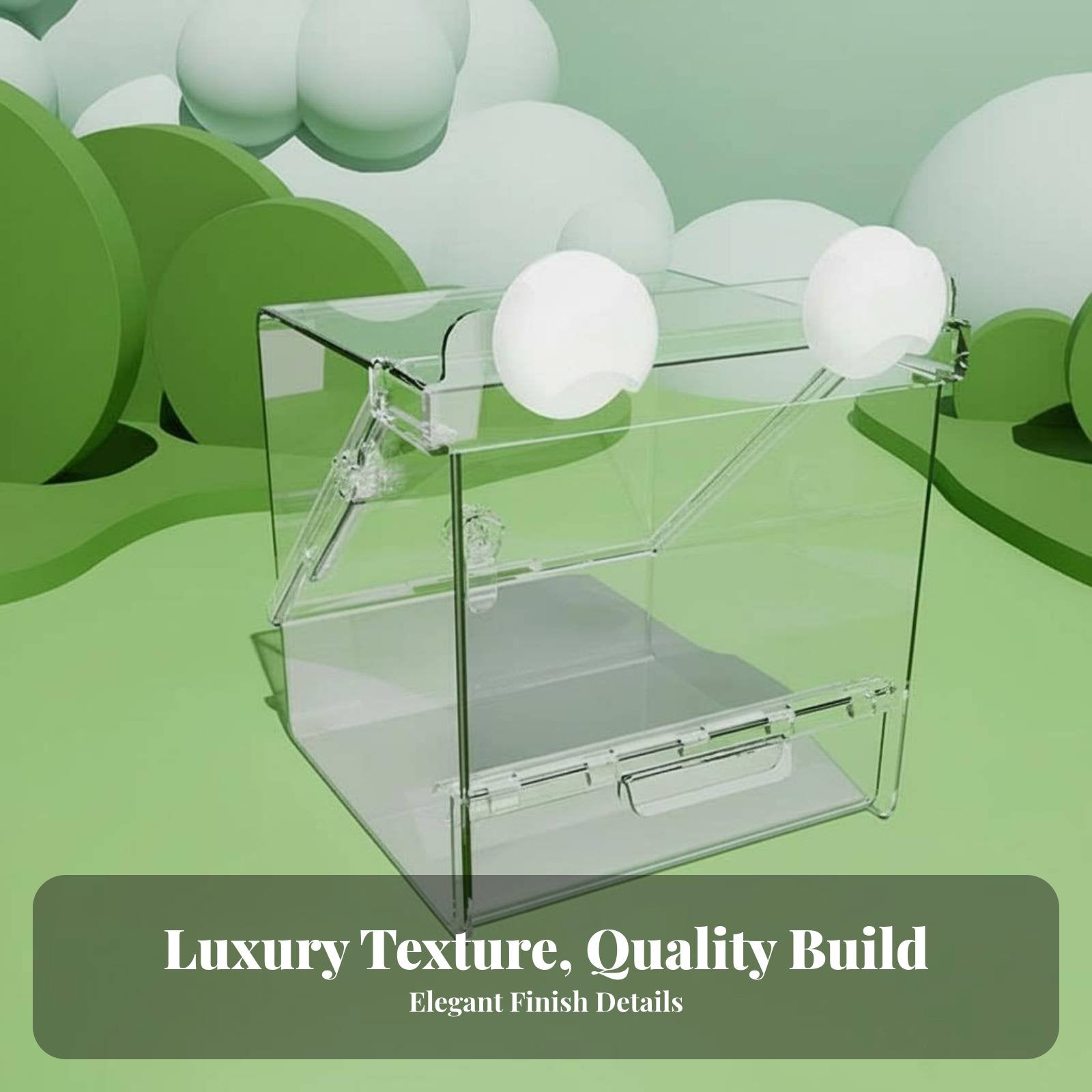 Multi-Functional Bird Feeder Bath Anti-Splash Parrot Shower Box Multipurpose Use