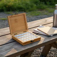 Wooden Watercolor Painter's Color Tray With Latch Empty Watercolor Pan Case Portable Color Mixing Tray for Students, Outdoor