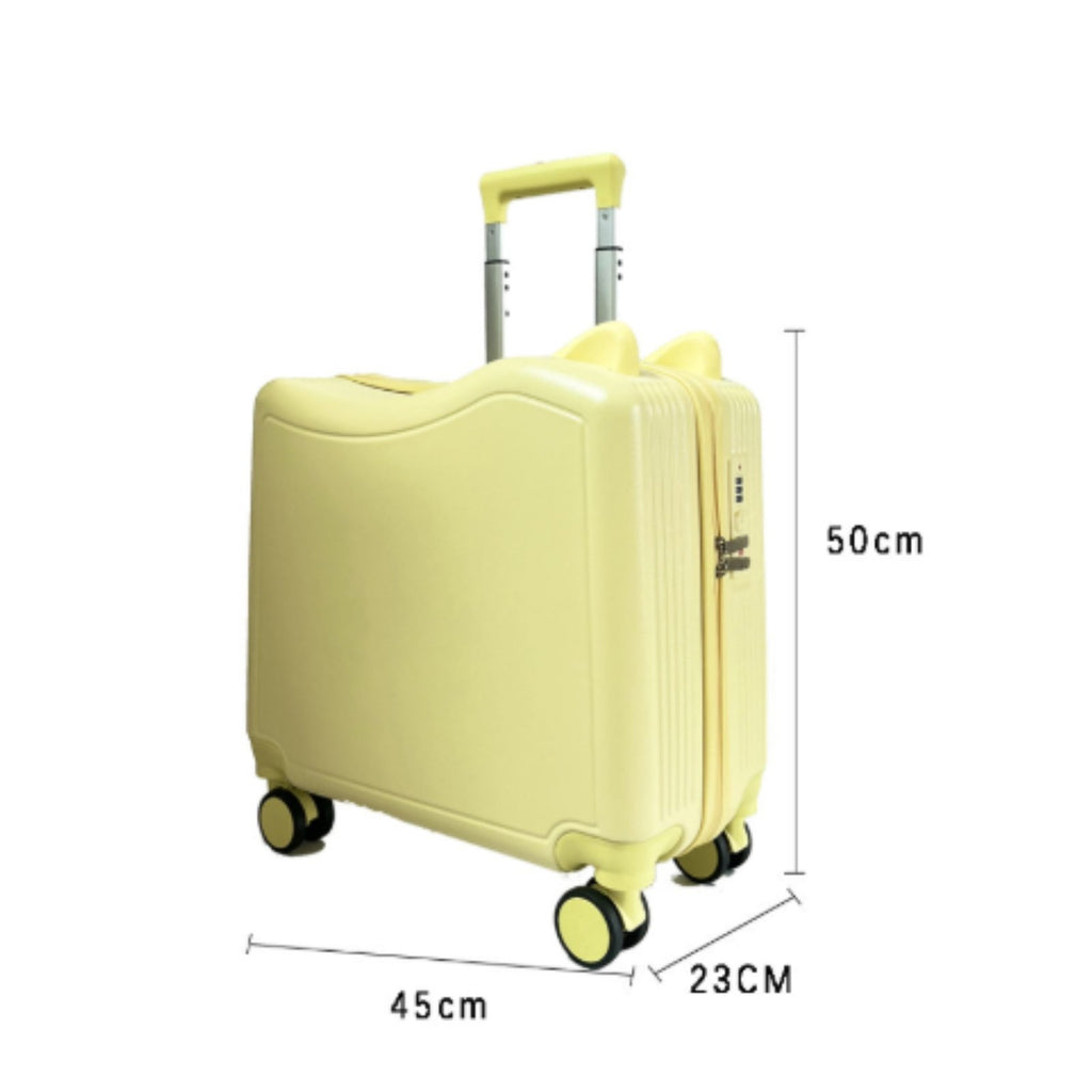 Feline Ear Rolling Suitcase Password Lock Children's Luggage Macaron Colors