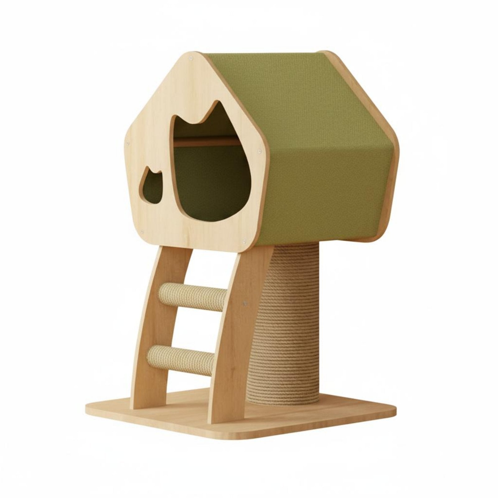 Small Cat Climbing Frame Wear-Resistant Cat Clawing Post with Bed 2-in-1 Design Pet Furniture for Kittens, Indoor