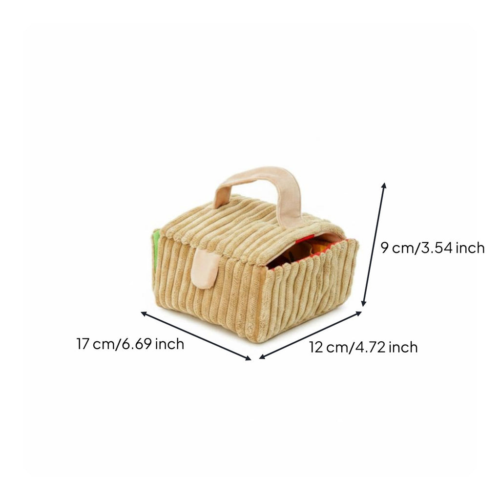 Picnic Basket Dog Toy Set Interactive Croissant Soft Dog Toy for Dogs