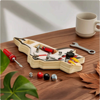 Wooden Spaceship Busy Board Lumber Space Shuttle Busy Board Screen Young Child Learning Gear for Preschool, Classroom, Playroom