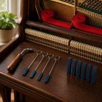 11 Pieces Piano Tuning Hammer Wooden Handle Instrument Accessory Blue Grips