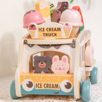 Wooden Ice Cream Truck Encourages Imaginative Play Shape Sorter Food Truck