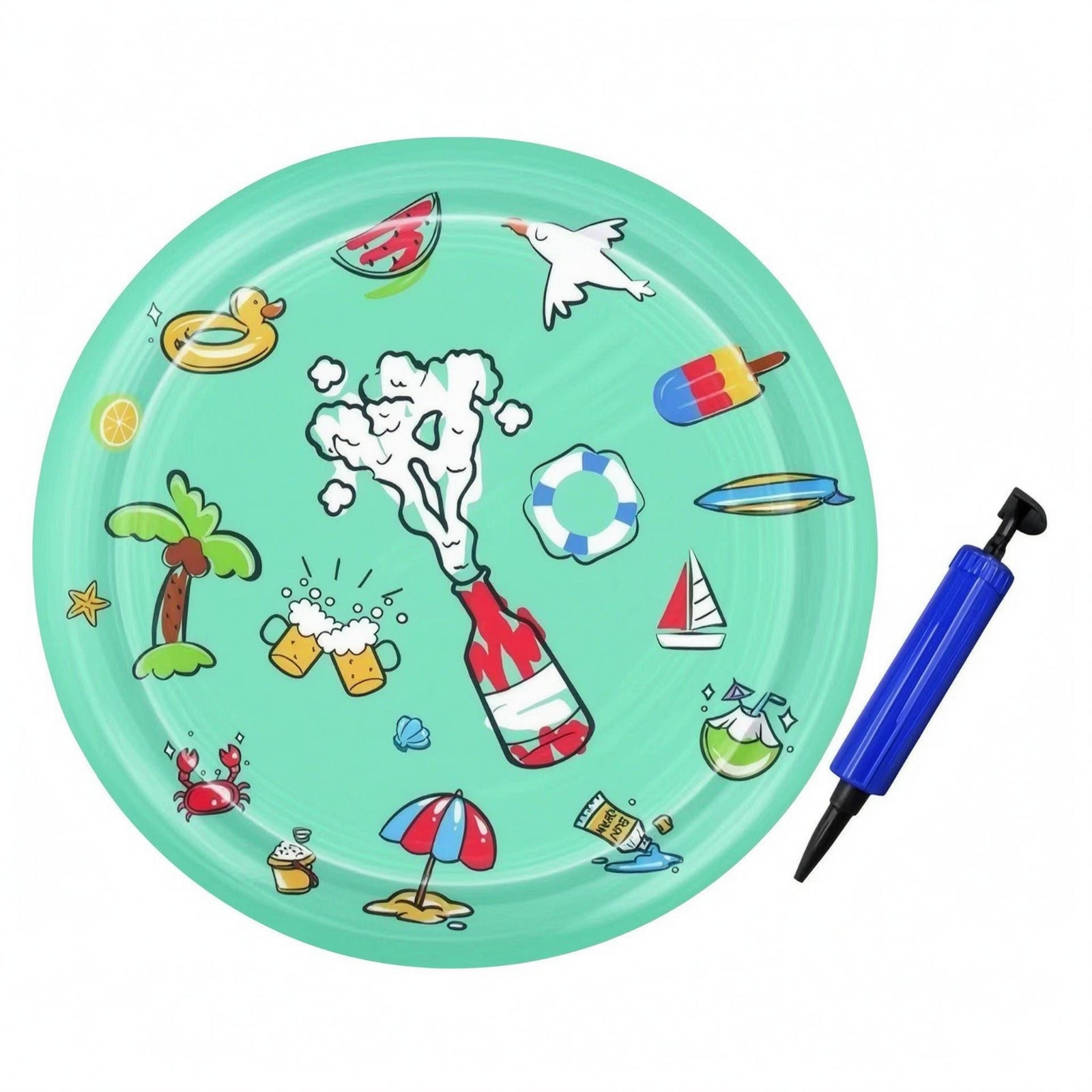 Inflatable Pet Cooling Mat Raised Rim Pet Care Product Item Smooth Printed