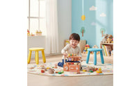 Wooden BBQ Grill Toy Educational Kids Barbecue Playset Early Learning