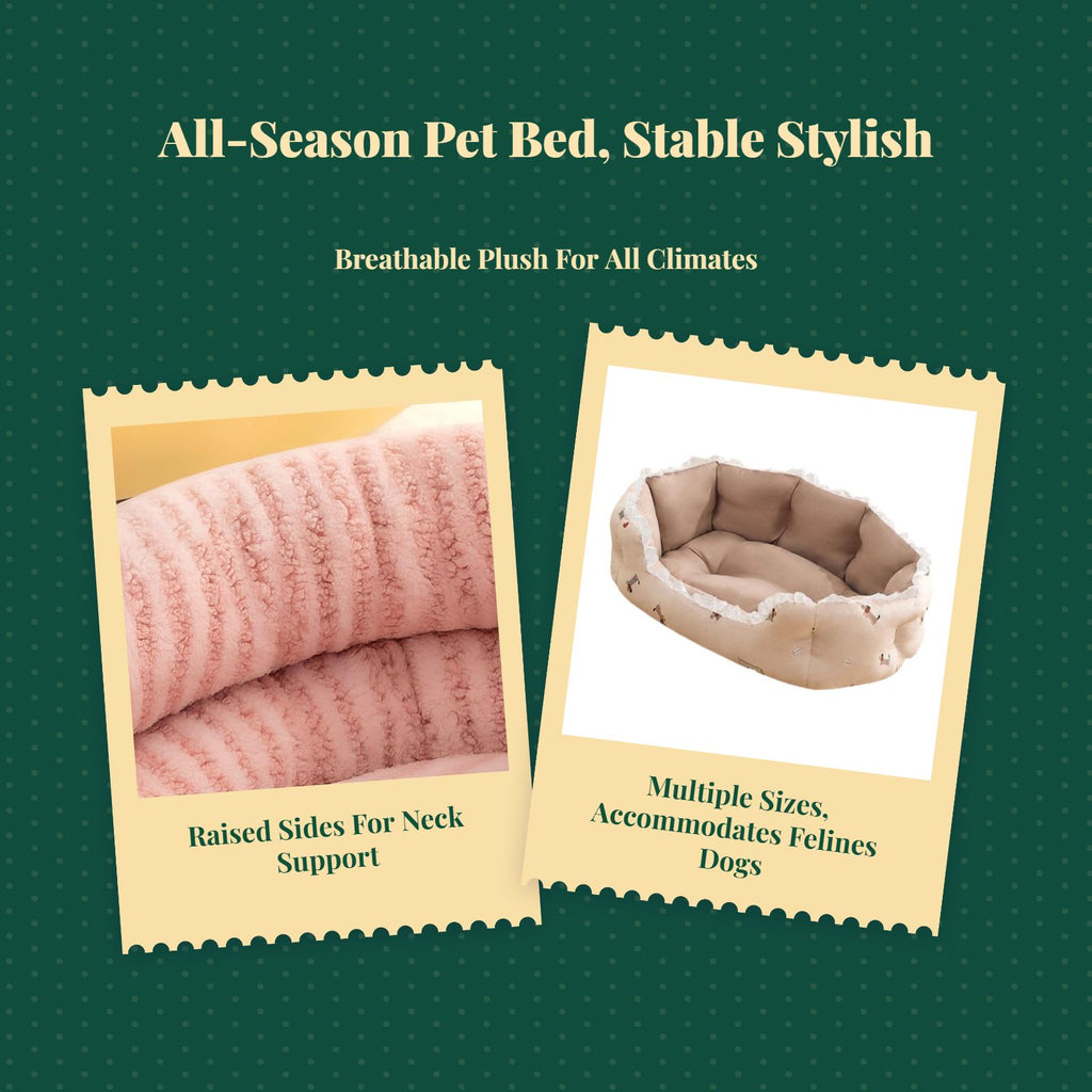Supportive indoor dog bed for small and medium pets.