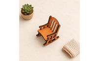 1:12 Scale Chair Slatted Back Wooden Miniature Rocking Chair Decorative