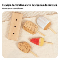4 Pieces Wooden Flavored Ice Set Fine Motor Skills Flavored Ice Toy Set