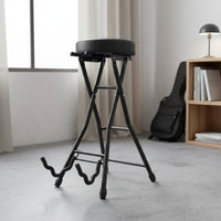 Combination Guitar Stand and Stool Foldable Design Guitar Stool with Stand