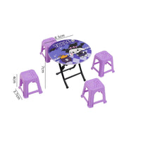 Miniature Folding Table and Chair Set Realistic Design for Playroom