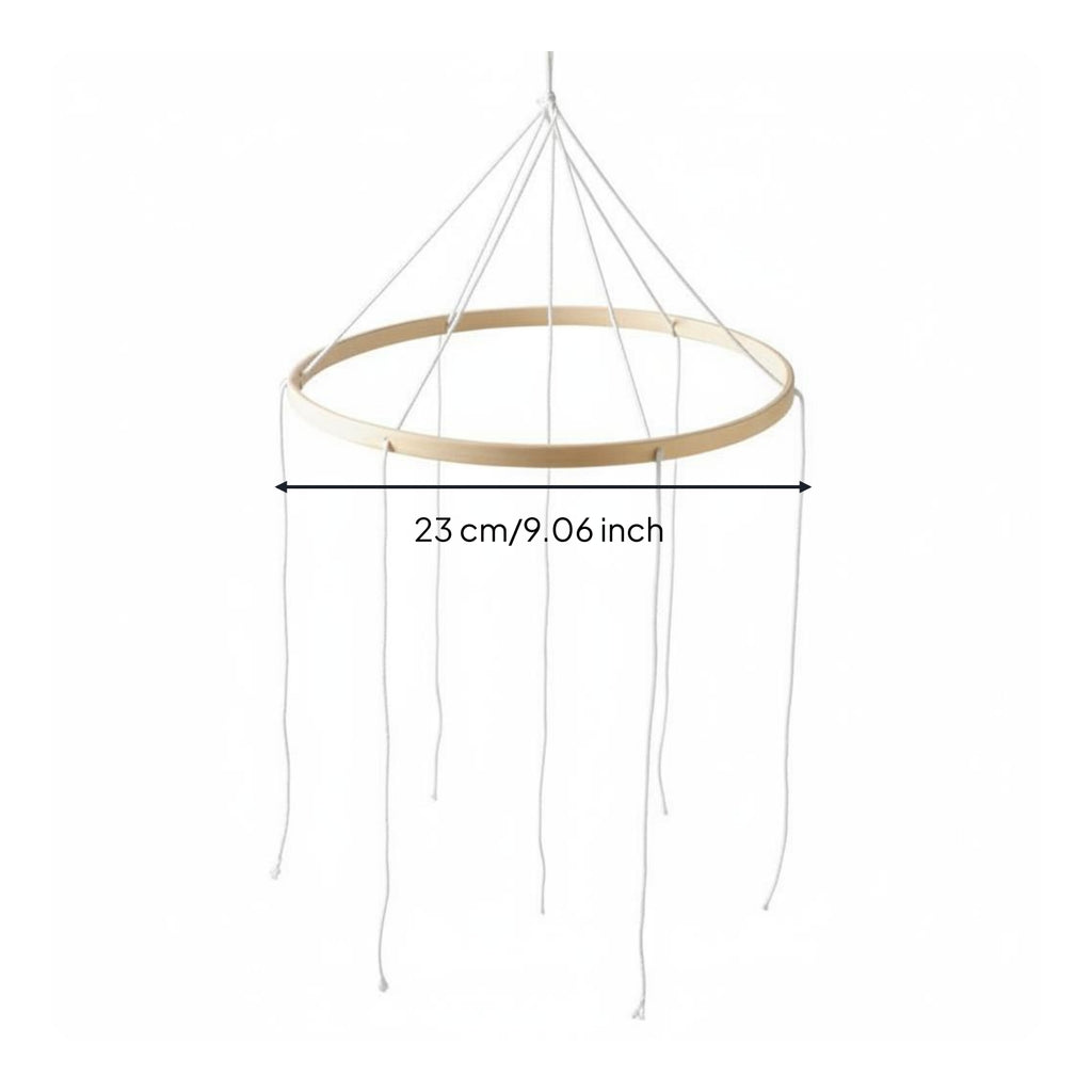 DIY Wooden Mobile Hoop Handmade Baby Bed Bell Frame Safe Material for Infants
