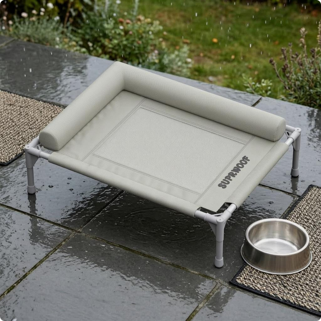 Raised Mesh Dog Cot Rectangular Frame Pet Furniture Washable