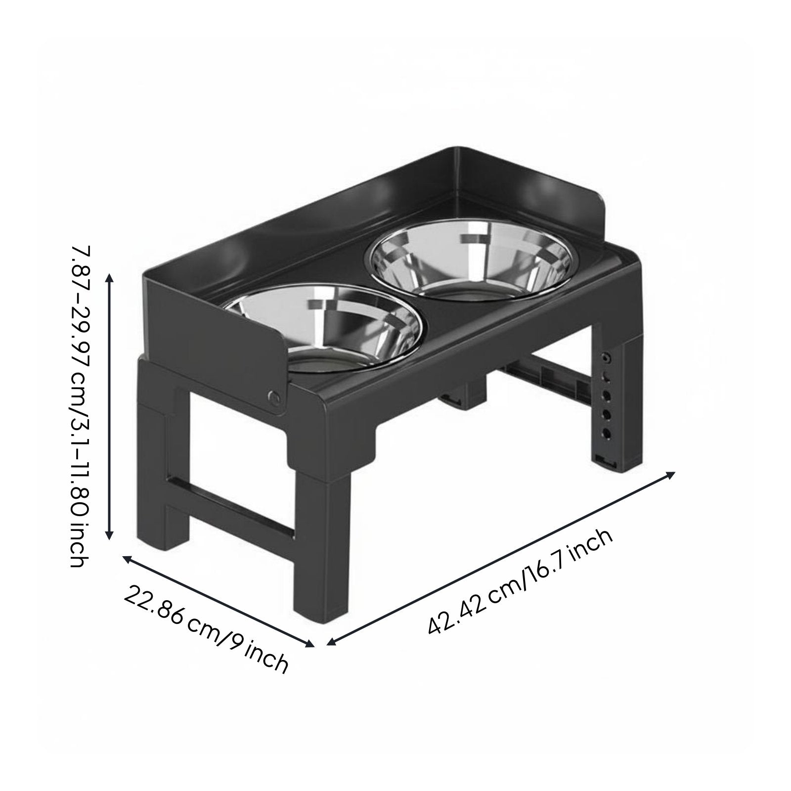 Foldable Dog Bowl Stand Space-Saving Elevated Feline Bowls Stable for Dogs, Cats
