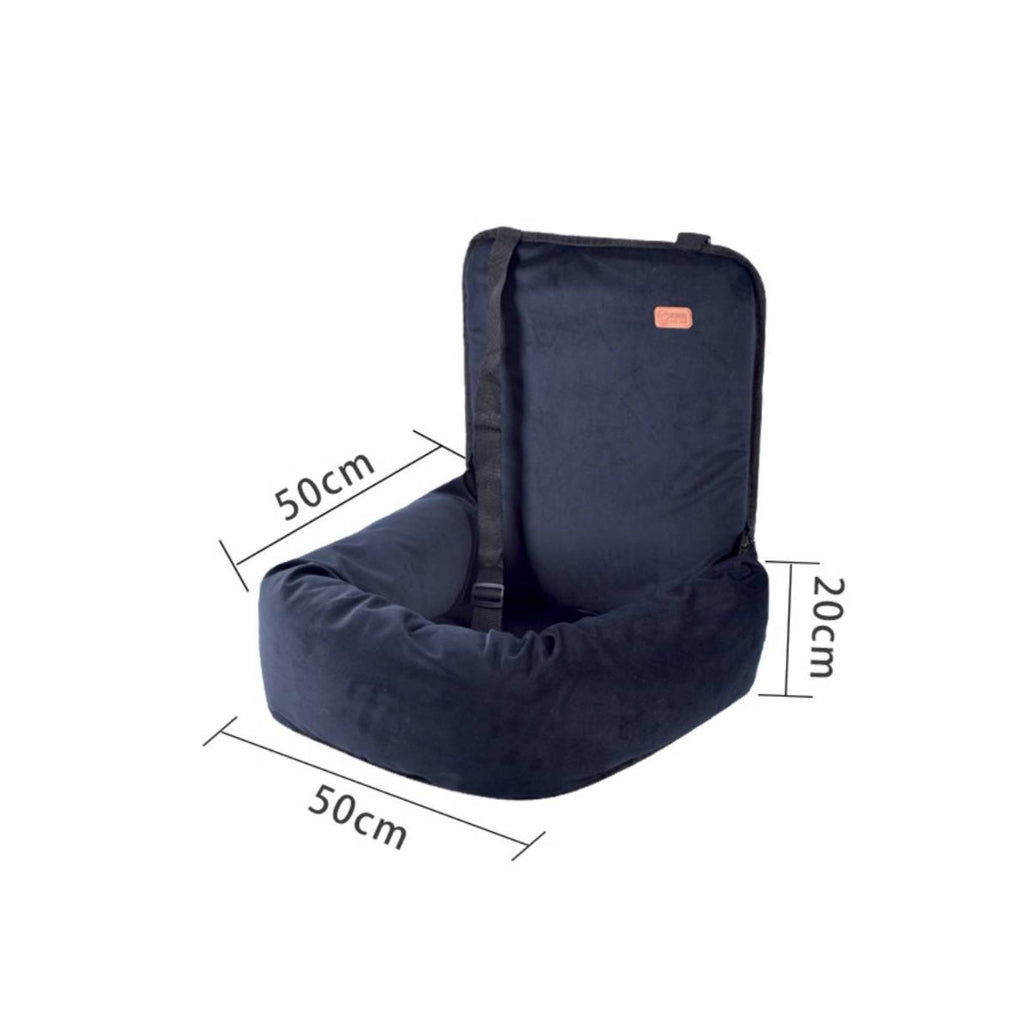 Dark-Colored Dog Car Seat Bed Removable Padded Dog Car Seat Bed Detachable Cover