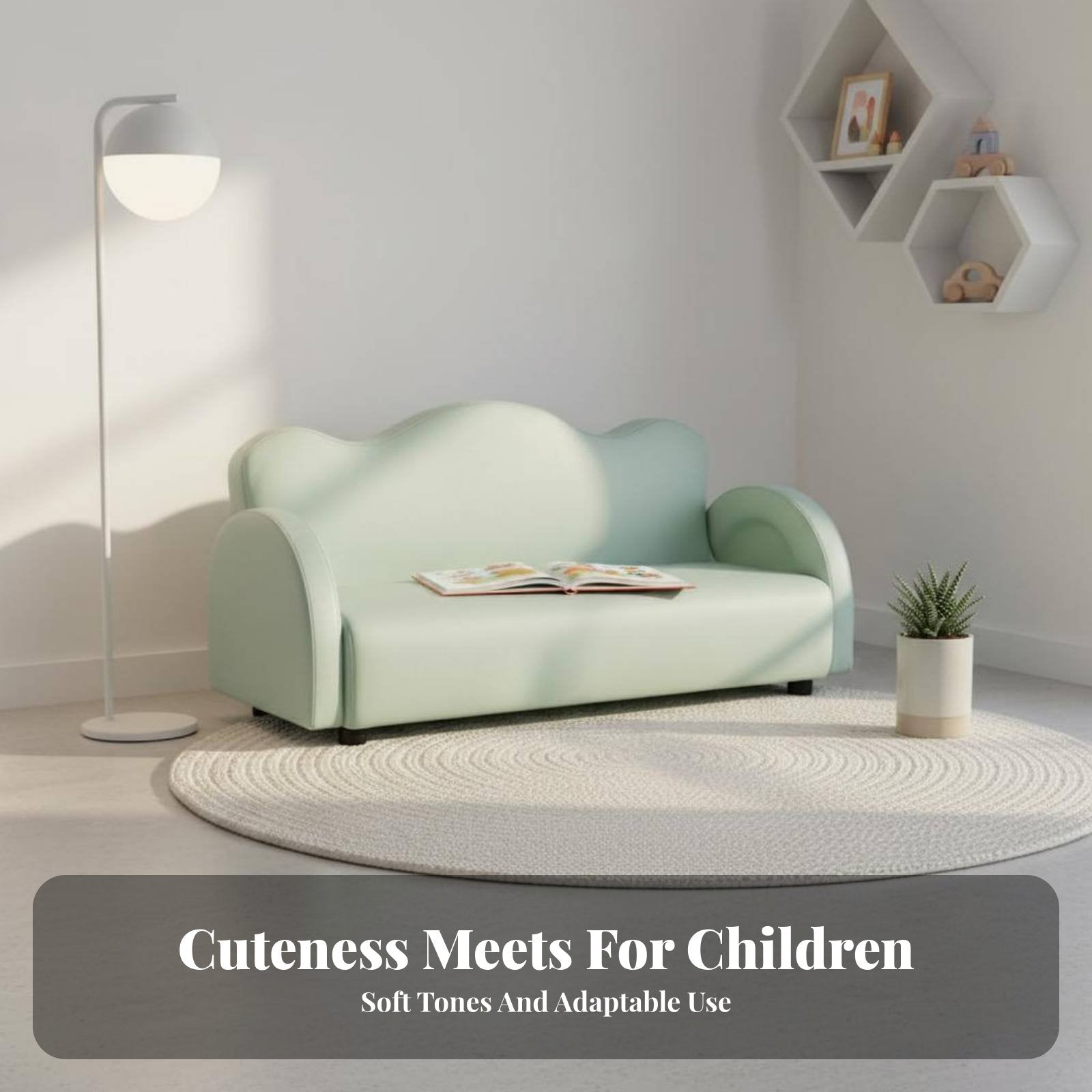 Cute Cartoon Design Plush Character Seat Soft and Comfortable Upholstered Mini Sofa long-lasting Construction children's Furniture Easy to Clean for Toddlers, Preschoolers, Parents, storytime corner, Playroom, Nursery, Relaxing